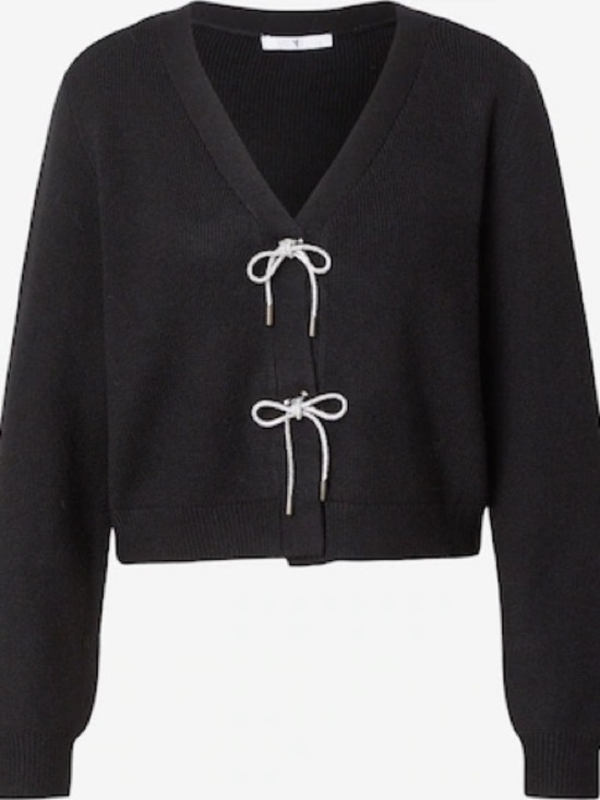 H&M Sweaters - H&M Black Crystal Bow Tie-Front Women's Sweater